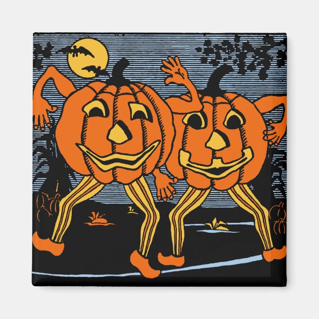Íman Vintage Halloween Jack O'Lantern Twins Magnet (Frente)