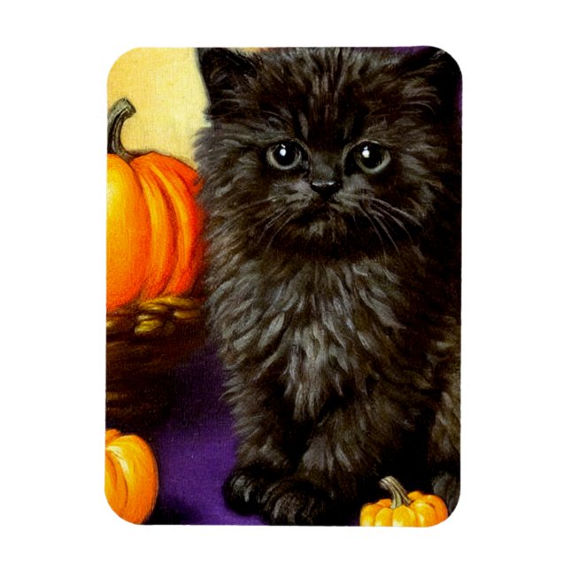 Íman Vintage Halloween Kitten (Vertical)