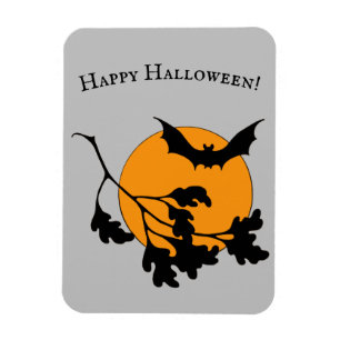 Íman Vintage Halloween Orange Moon Flying Bats