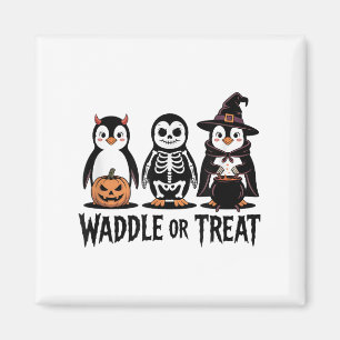 Íman Vintage Halloween Penguin Trick Ou Waddle Spooky _