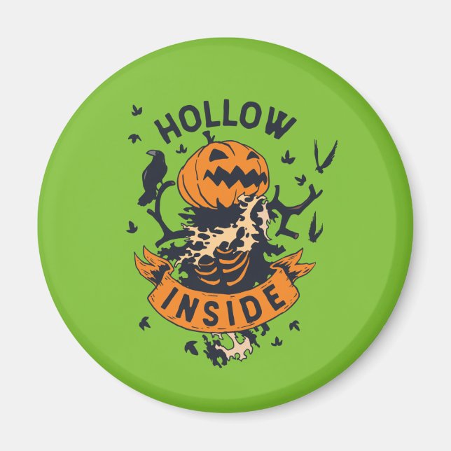Íman Vintage Halloween Pumpkin Graphic Hollow Dentro (Frente)