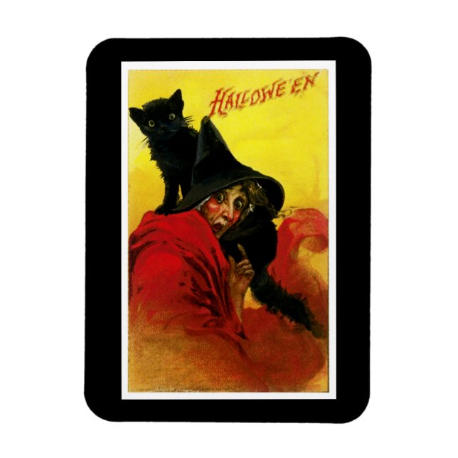 Íman Vintage Halloween Witch (Vertical)