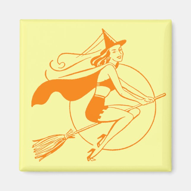 Íman Vintage Halloween Witch (Frente)