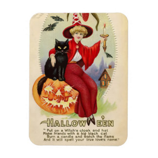 Íman Vintage Halloween Witness e Black Cat