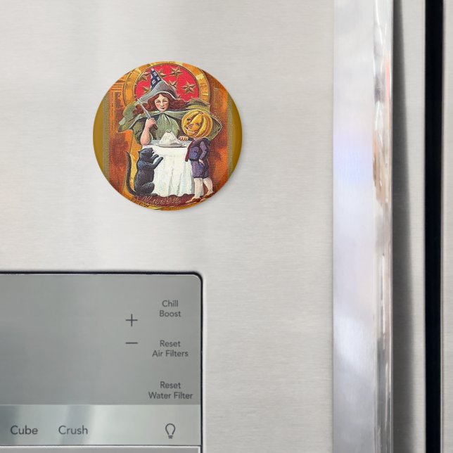 Íman Vintage Halloween Witness e Pumpkin Head Boy (In Situ (Fridge))