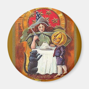 Íman Vintage Halloween Witness e Pumpkin Head Boy