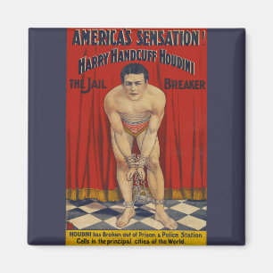 Íman Vintage Harry Handcuff Houdini - O Criador Da Cade
