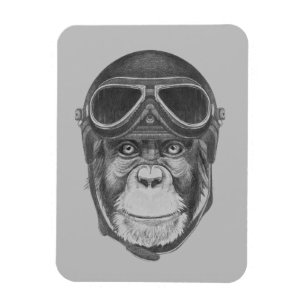 Íman Vintage Helmet Chimpanzee