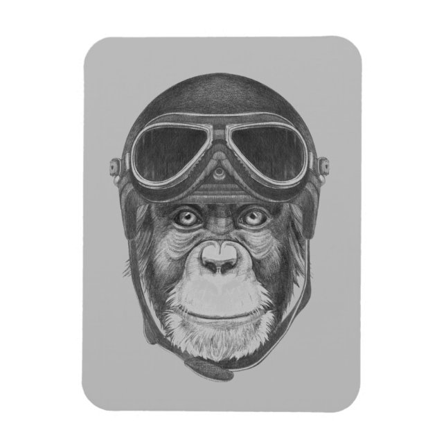 Íman Vintage Helmet Chimpanzee (Vertical)
