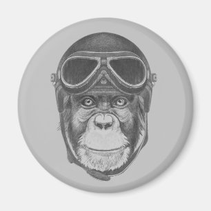 Íman Vintage Helmet Chimpanzee