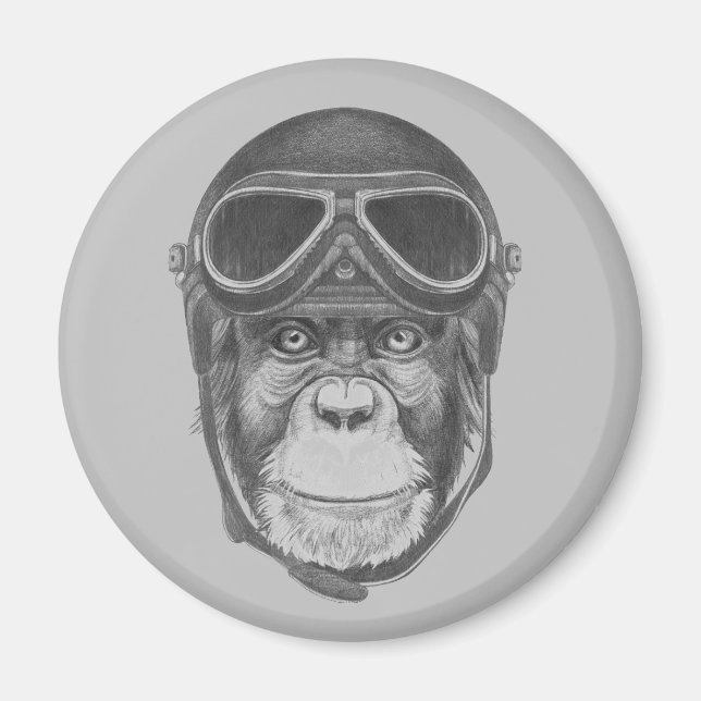 Íman Vintage Helmet Chimpanzee (Frente)