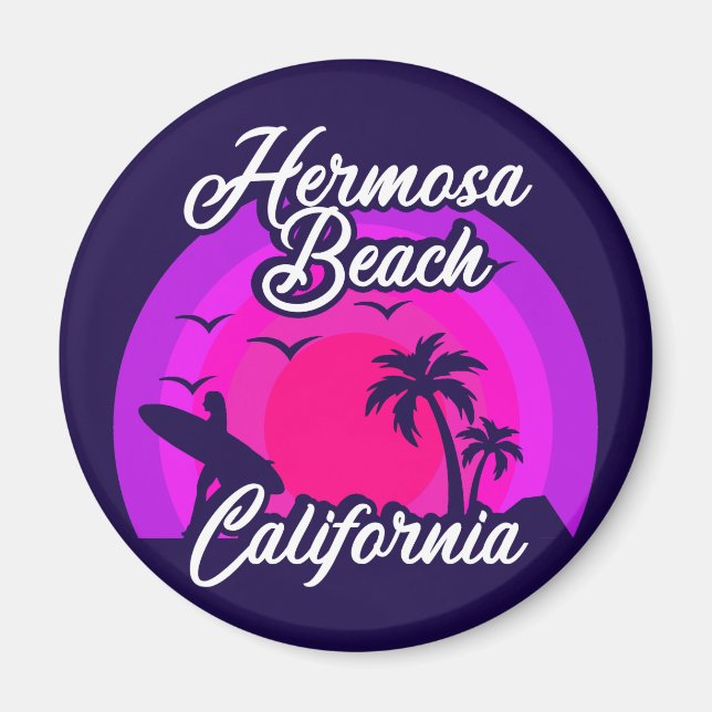 Íman Vintage Hermosa Beach California (Frente)