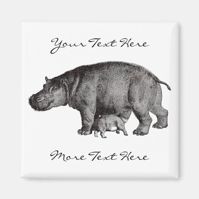 Íman Vintage Hippo Magnet (Frente)