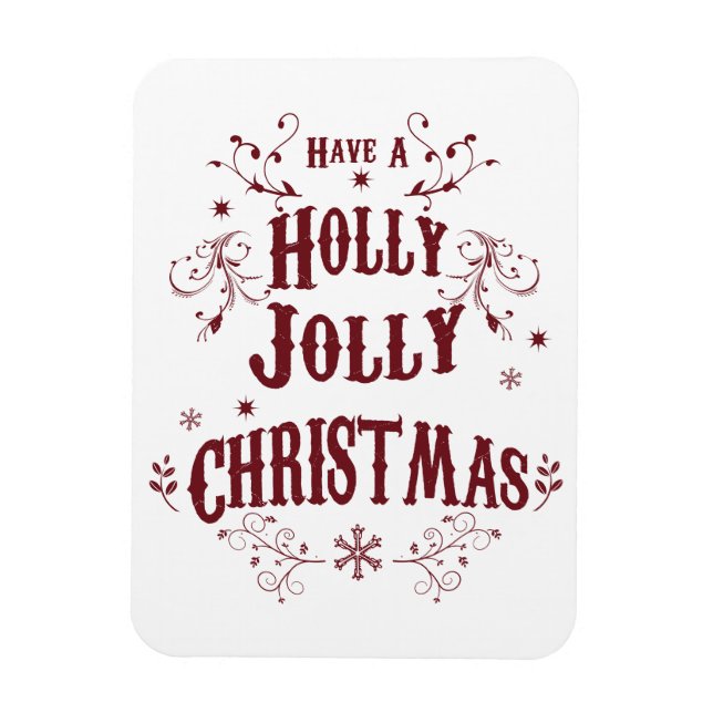 Íman Vintage Holly Jolly Christmas (Vertical)