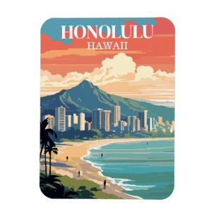 Íman Vintage Honolulu Hawaii Viagem Souvenir
