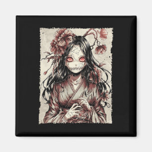 Íman Vintage Horror Anime Girl Manga Japonês Creepy Ha
