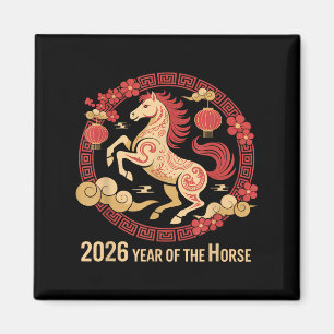 Íman Vintage Horse 2026 Zodiac Chinês Ano Novo Do