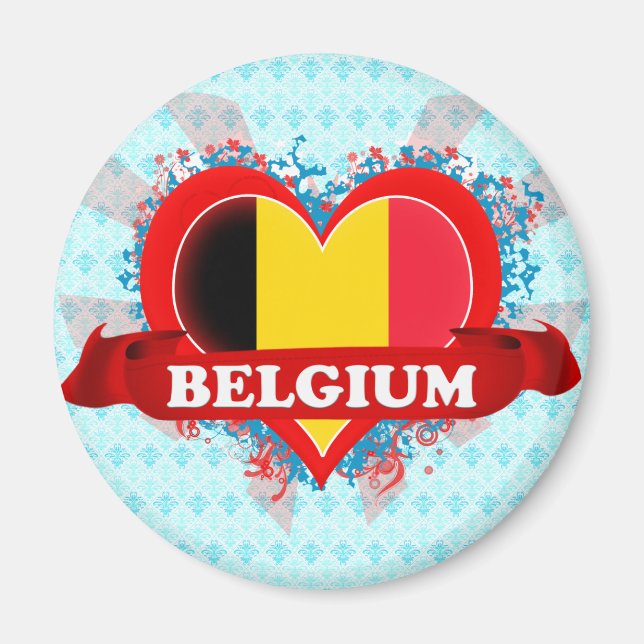 Íman Vintage I Love Belgium (Frente)