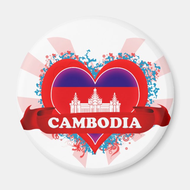 Íman Vintage I Love Camboja (Frente)