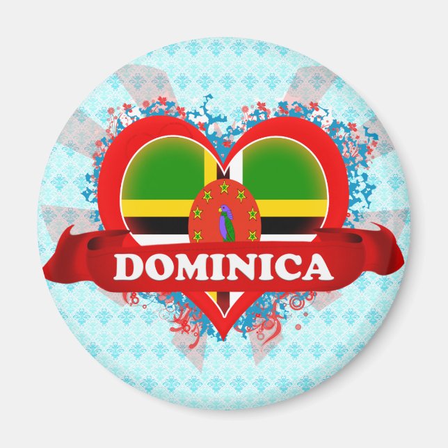 Íman Vintage I Love Dominica (Frente)