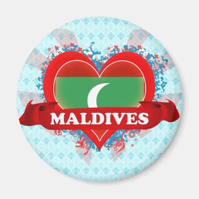 Íman Vintage I Love Maldives (Frente)