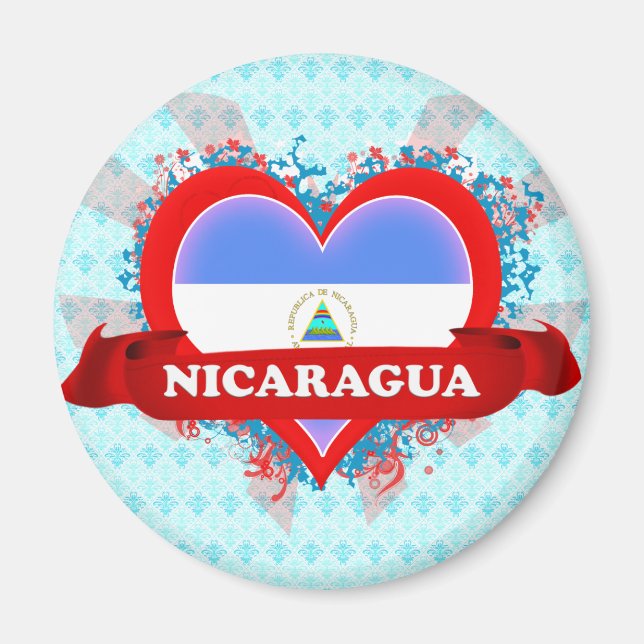 Íman Vintage I Love Nicarágua (Frente)