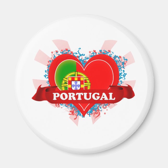 Íman Vintage I Love Portugal (Frente)