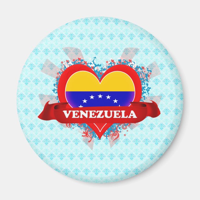 Íman Vintage I Love Venezuela (Frente)