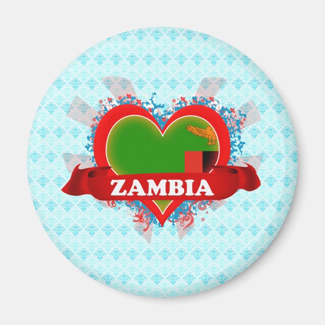 Íman Vintage I Love Zambia (Frente)