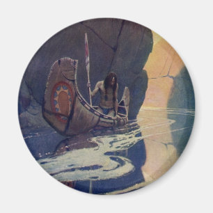 Íman Vintage Indian Canoe remando Sun Classic