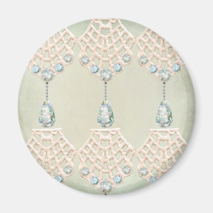 Íman Vintage invernal lace teal rhinestones vitorioso