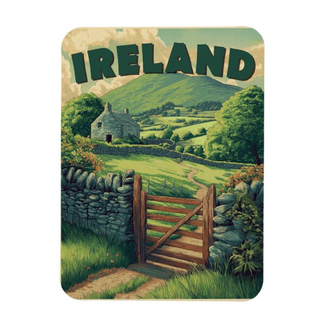 Íman Vintage Ireland Countryside (Vertical)