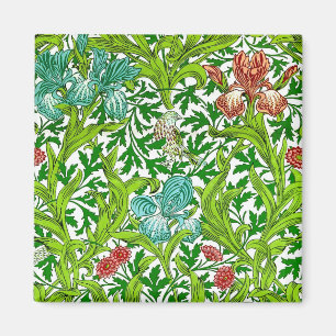 Íman Vintage Iris Bird Padrão Floral William Morris