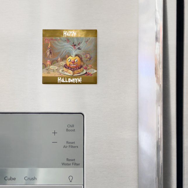 Íman Vintage Jack o'Lanterna com Bruxas (In Situ (Fridge))