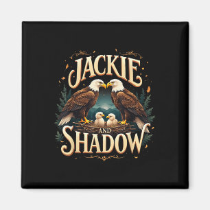 Íman Vintage Jackie E O Gráfico Da Família De Águia-Vál