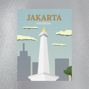 Íman Vintage Jakarta Indonesia Viagem Magnet