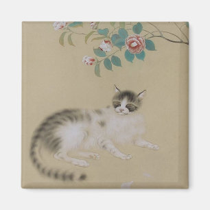 Íman Vintage Japanese Cat Painted Magnet