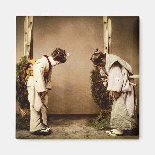 Íman Vintage Japonês Geisha Saudações Antigo Japão