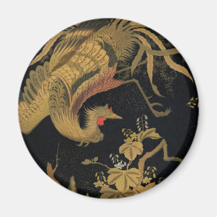 Íman Vintage Japonês Phoenix Gold Black Bird