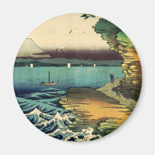Íman Vintage Japonês Ukiyo-e Mt. Fuji 房 州 保 田