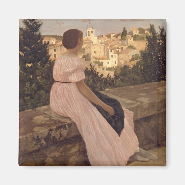 Íman Vintage Jean Frederic Bazille O Vestido Rosa (Frente)