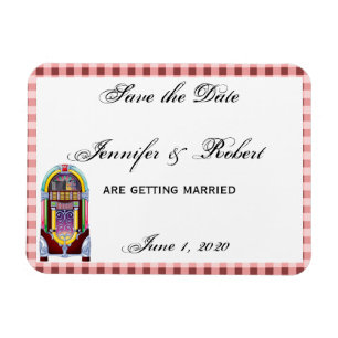 Íman Vintage Jukebox de 1950 Guarde a Data