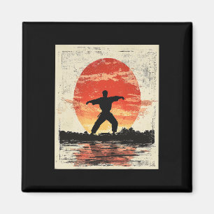 Íman Vintage Karate - Silhouette Afetada - Japão Mart
