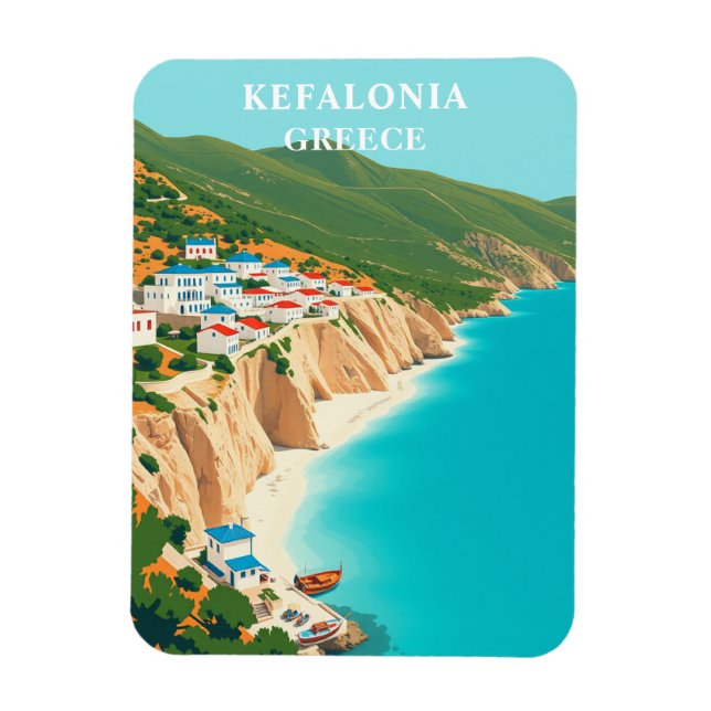 Íman Vintage Kefalonia Grécia Ilha Jónica (Vertical)