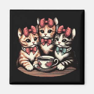 Íman Vintage Kittens Tea Party