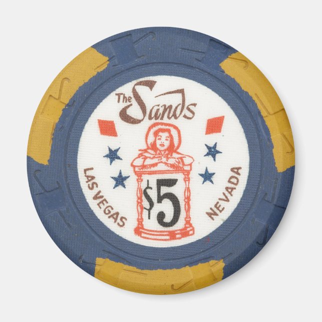 Íman Vintage Las Vegas Casino Poker Festa de Jogos (Frente)