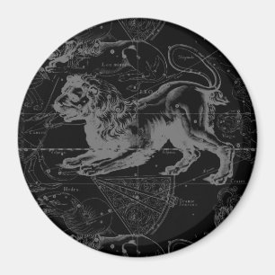 Íman Vintage Leo Constellation MapHevelius 1690