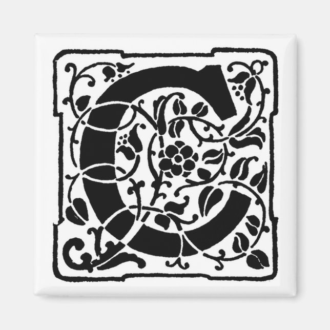 Íman Vintage - Letra C - Magnet (Frente)