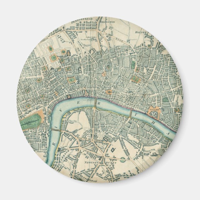 Íman Vintage London Map Magnet (Frente)