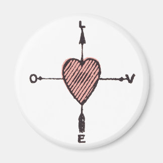 Íman Vintage Love Heart Compass Magnet